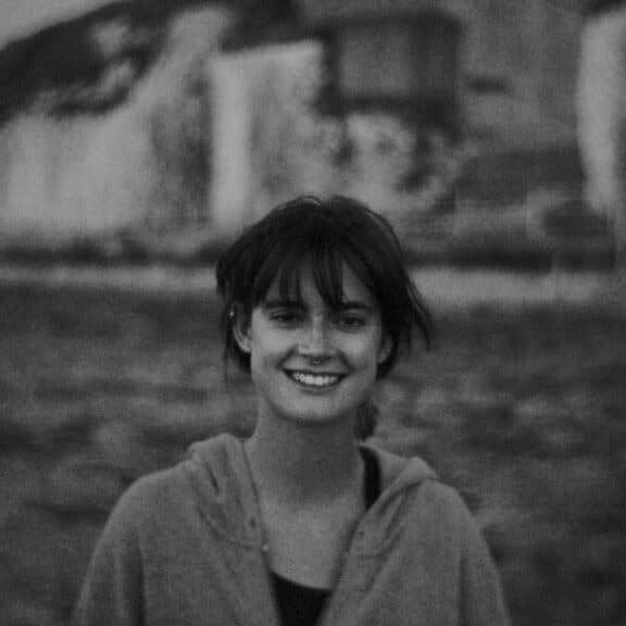 Black and white headshot of presenter Emma Scott